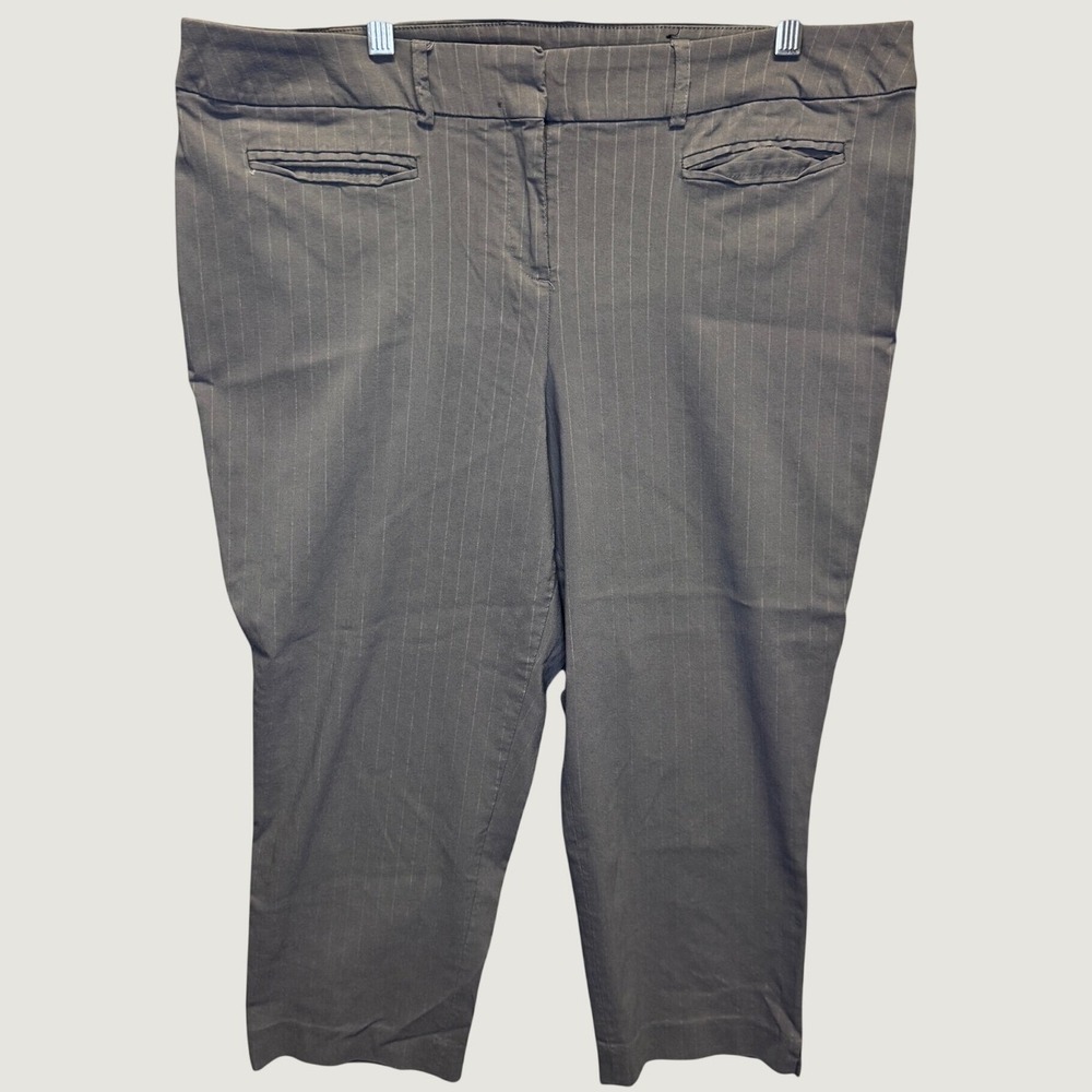 2268 | Lane Bryant Pinstripe Stretch Ankle Dress Pants Grey Womens 16
